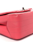 Lambskin Chevron Quilted Mini Square Flap Pink