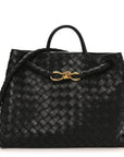 Nappa Intrecciato Medium Andiamo Shoulder Bag Black