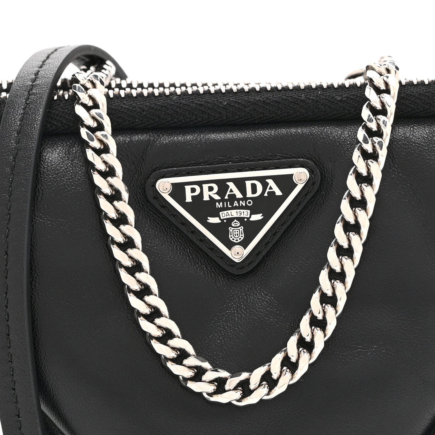 Nappa Soft Padded Mini Triangle Crossbody Pouch Black