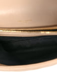Sheepskin Matelasse Chevron Monogram Medium College Bag Dark Beige