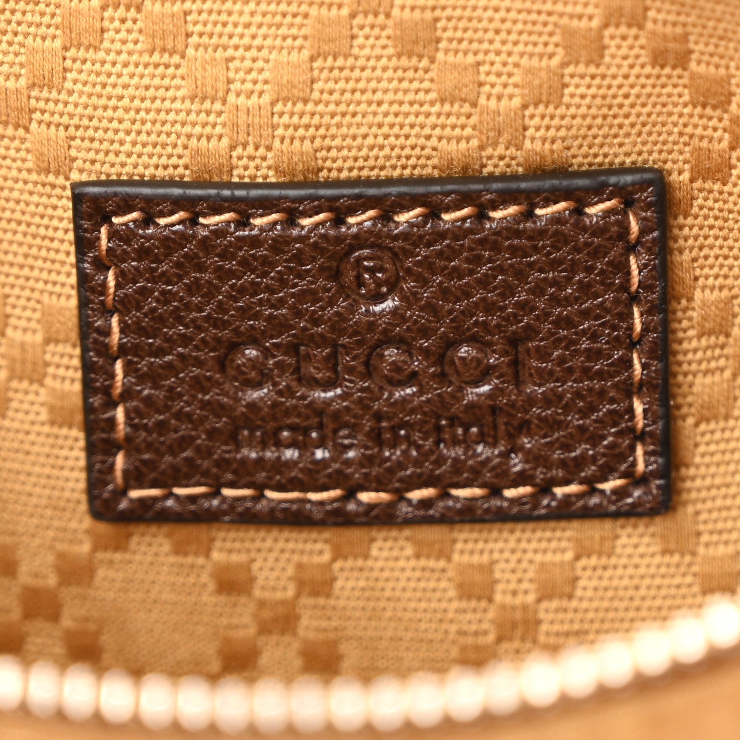 GG Supreme Grained Calfskin Medium Jackie Slim Shoulder Bag Sand Dark Brown