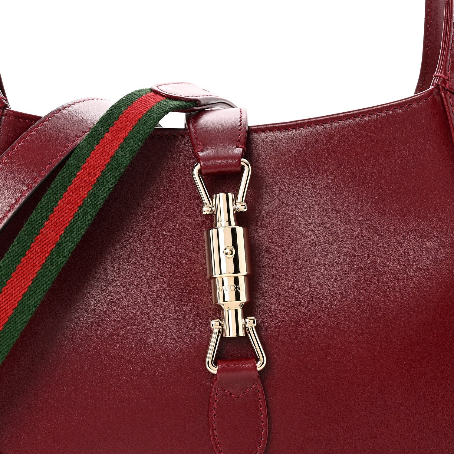 Ancora Calfskin Web Medium Jackie 1961 Hobo Rosso