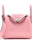 Taurillon Clemence Verso Mini Lindy 20 Rose Sakura Gris Perle