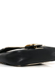 Calfskin Matelasse Super Mini GG Marmont Shoulder Bag Black White