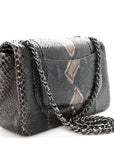 Metallic Snakeskin Jumbo Double Flap Blue