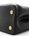 Taurillon Capucines MM Black Fuchsia
