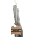 Raffia Cannage Medium Book Tote Natural