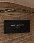 Linen Calfskin Small Rive Gauche Tote Greggio Natural
