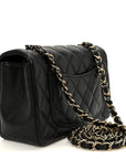 Lambskin Quilted Mini Rectangular Flap Black