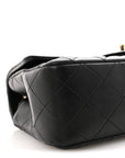Lambskin Quilted Mini Rectangular Flap Black