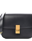 Box Calfskin Medium Classic Box Flap Bag Navy