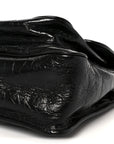 Crinkled Calfskin Matelasse Monogram Large Niki Chain Satchel Black