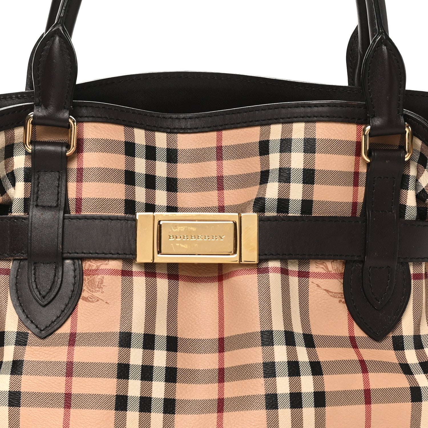 Haymarket Check Medium Golderton Tote Chocolate