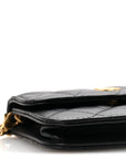 Lambskin Quilted Pearl Crush Flap With Chain Black