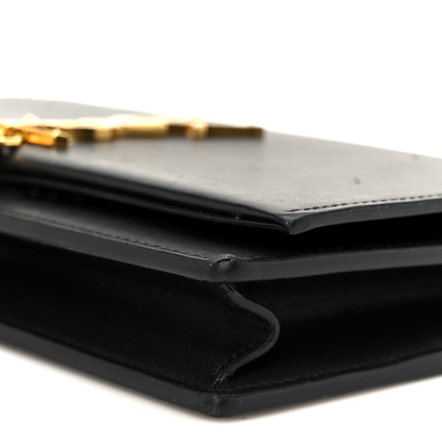 Smooth Calfskin Classic Monogram Kate Tassel Chain Wallet Black