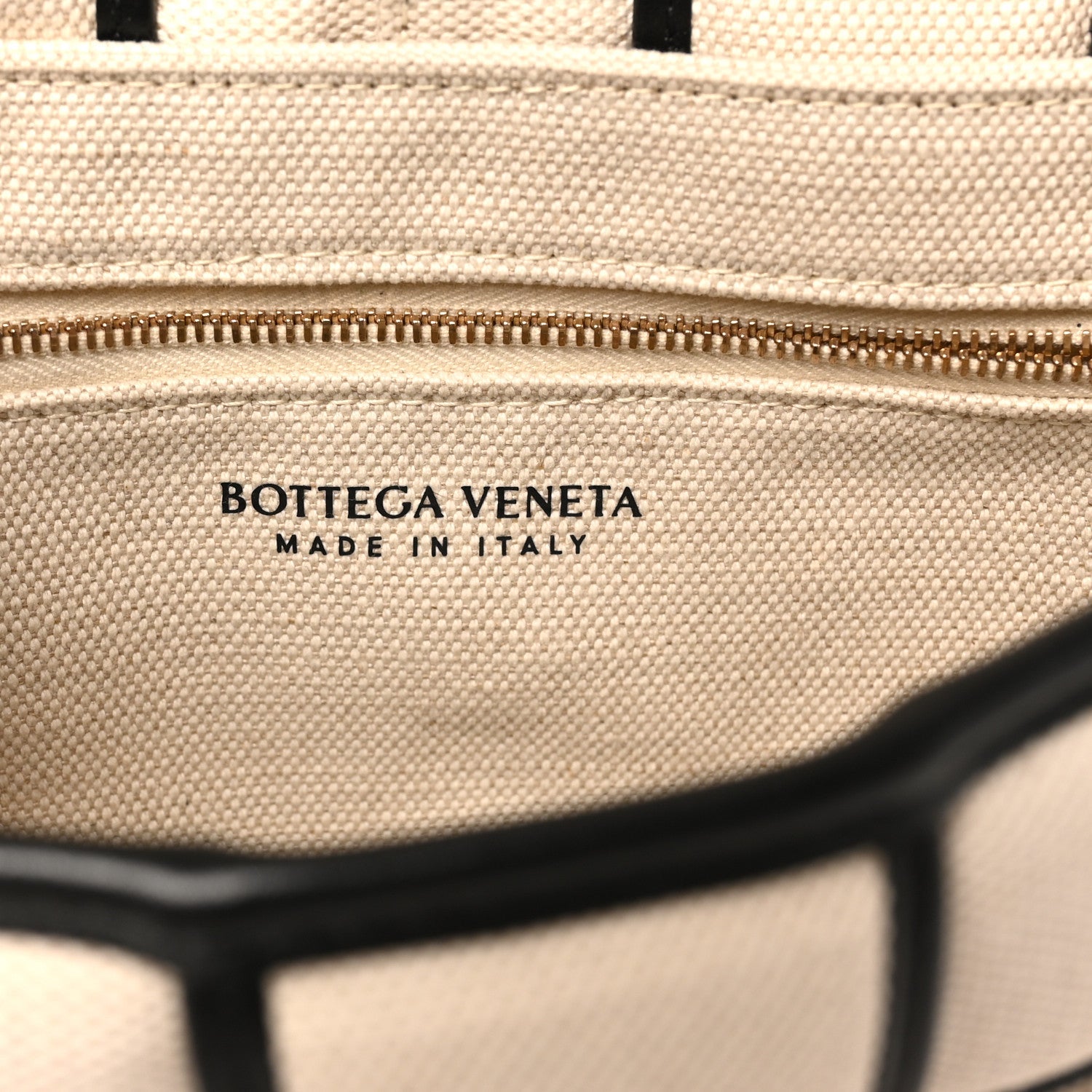Canvas Intrecciato Padded Cassette Crossbody Bag Natural Black