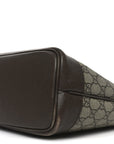 GG Supreme Monogram Textured Calfskin Small Ophidia Shoulder Tote Bag Beige Ebony New Acero