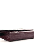 Calfskin Crocodile Embossed Monogram Kate Belt Bag Burgundy