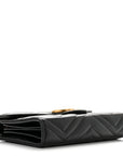 Calfskin Matelasse GG Marmont Chain Wallet Black