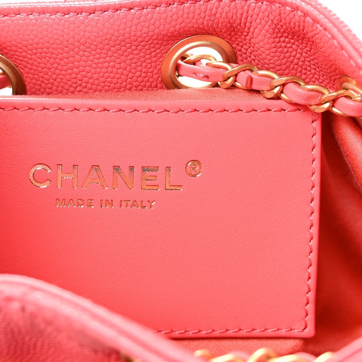 Caviar Quilted Mini CHNL 25 Handbag Coral