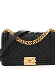 Caviar Quilted Medium Boy Flap Black