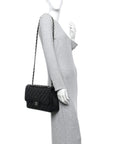 Caviar Quilted Jumbo Double Flap Black