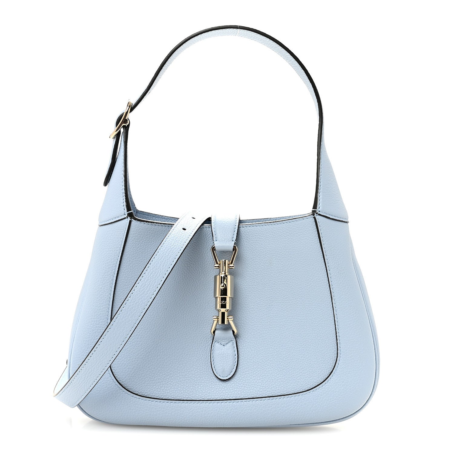 Grained Calfskin Web Medium Jackie 1961 Hobo Light Blue