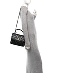 Lambskin Quilted Small Trendy CC Dual Handle Flap Bag Black