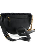 Crushed Velvet Logo Embossed XXS Souvenir Belt Bag Black