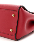 Soft Grain Calfskin Small Buckle Tote Parade Red