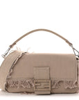 Nylon Fabric Jacquard FF Fringed Baguette Cuoio Pietra