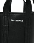 Grained Calfskin Mini 2.0 Everyday North South Shoulder Tote Bag Black