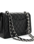 Lambskin Quilted Small Double Flap Black