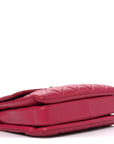 Lambskin Quilted Small Trendy CC Flap Dual Handle Bag Dark Pink