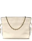Calfskin Nano Flamenco Knot Clutch Soft White