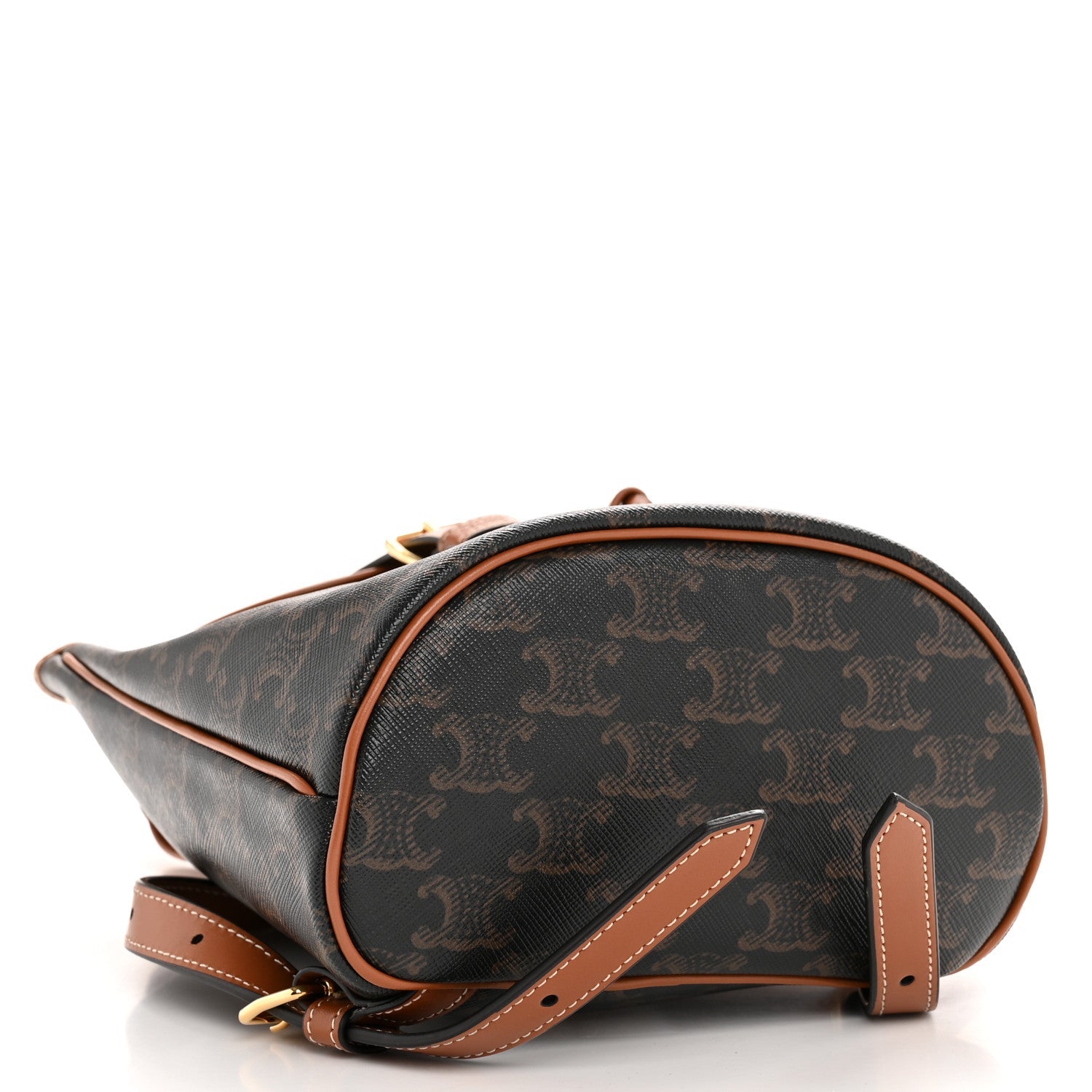 Triomphe Canvas Calfskin Mini Folco Backpack Tan