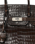 Shiny Porosus Crocodile Birkin 35 Havane