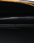 Calfskin Crocodile Embossed Kate Monogram Tassel Chain Wallet Black