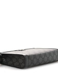 GG Supreme Monogram Textured Dollar Calfskin Web Small Ophidia Shoulder Bag Grey Black Graphite Grey