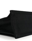 Raffia Linen Calfskin Small Rive Gauche Tote Black