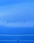 Grained Calfskin Embossed Car Flap Bag Petroleum Blue
