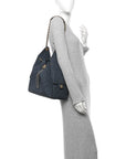 Canvas Quilted Medium CHNL 25 Handbag Dark Blue