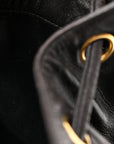Lambskin CC Drawstring Backpack Black