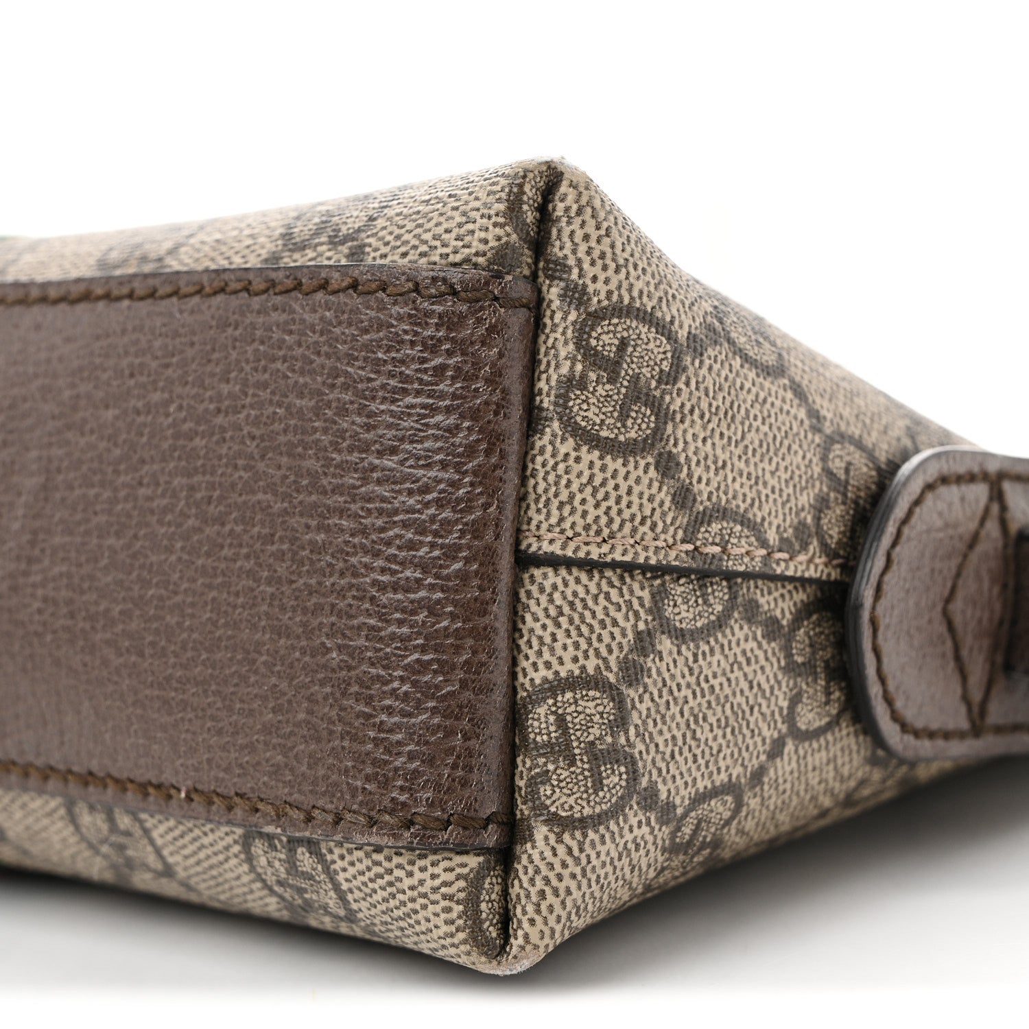 GG Supreme Monogram Textured Dollar Calfskin Web Small Ophidia Dome Shoulder Bag Beige Ebony New Acero