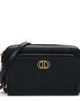 Grained Calfskin Caro Double Pouch Black