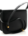 Box Calfskin Medium Classic Box Flap Bag Black
