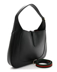 Ancora Calfskin Medium Jackie Shoulder Bag Black