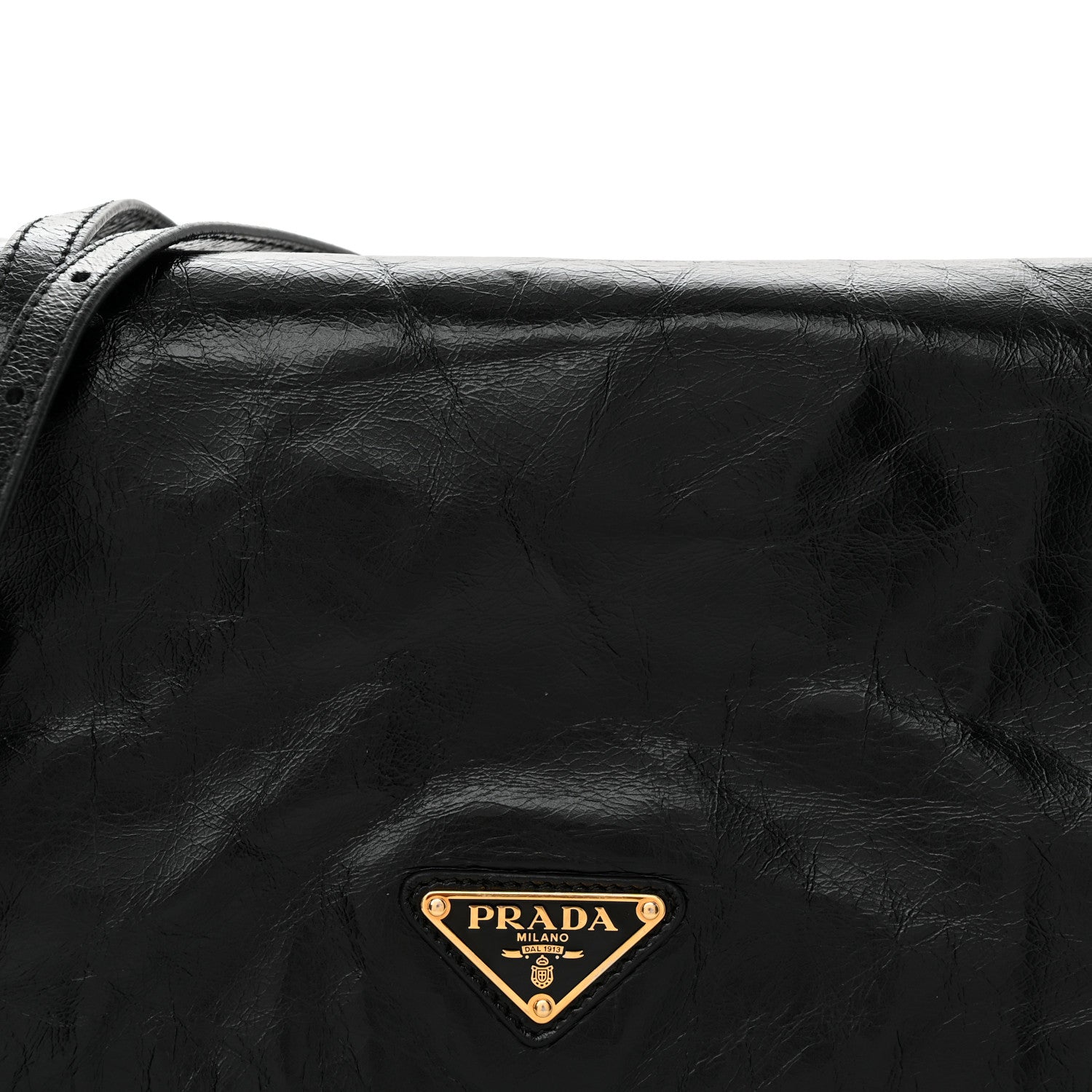 Soft Lux Calfskin Triangle Mini Shoulder Bag Black