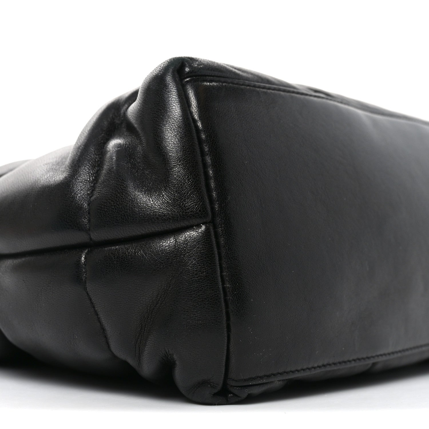 Lambskin Quilted Medium Loulou Puffer Monogram Chain Satchel Black