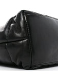 Lambskin Quilted Medium Loulou Puffer Monogram Chain Satchel Black